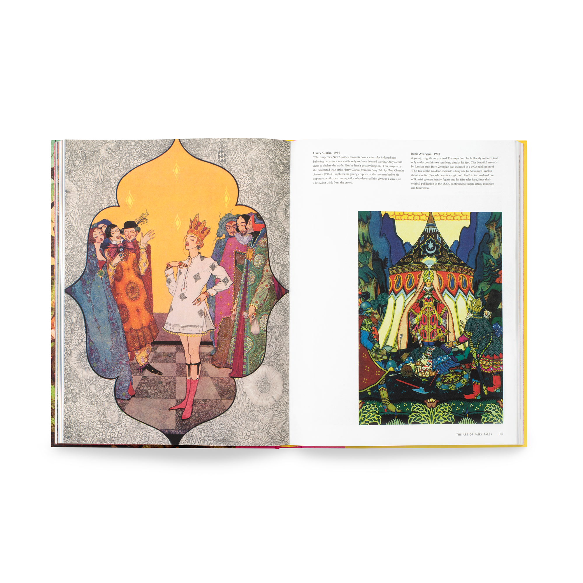 Two interior illustrations of fairy tales.
